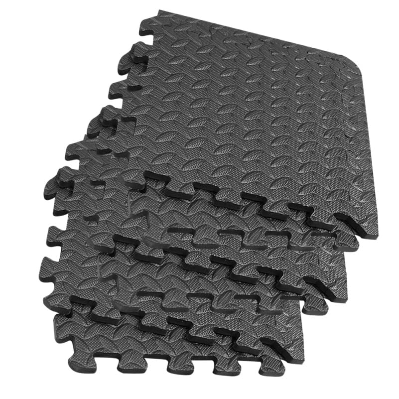 ibasenice Tapetes de Piso Interbloqueables con Textura de Hoja 6 Piezas Alfombrillas de Espuma EVA con 12 Tiras de Borde 30x30 cm Almohadillas Acolchonadas para Gimnasio Yoga Baile Hogar miniatura 7