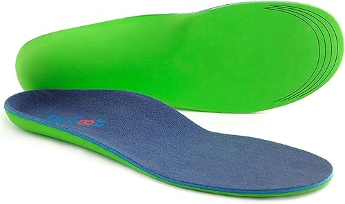 Dr. Foot 's Plantillas ortopédicas para pies planos - Insertos de zapatos con soporte de arco para fascitis plantar, Azul y Verde