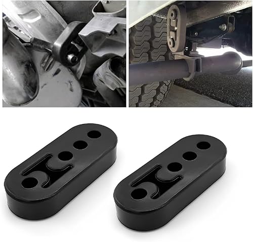 Percha de goma de escape, 2 soportes aislantes con 4 agujeros, soporte de amortiguador de silenciador ajustable, accesorios automotrices universales