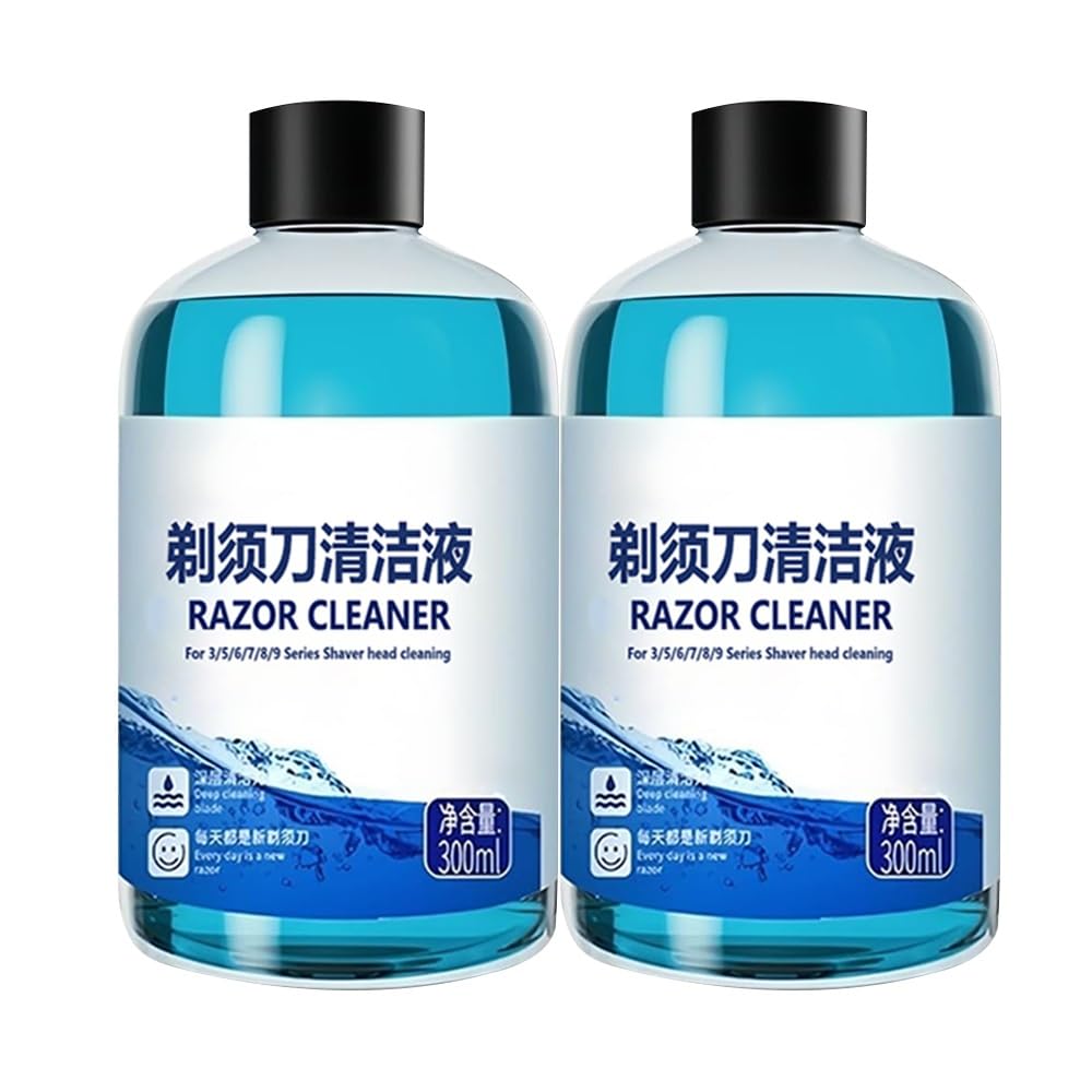 300ml Shaving Head Cleaner Refill Liquid Compatible For Philips(Series 3/5/7/9000) ，Quick Clean Cartridges – Replacement For Cleaning Cartridges (JC301 /JC302/CC13/CC16/HQ200) For Shaver Station(2PCS)