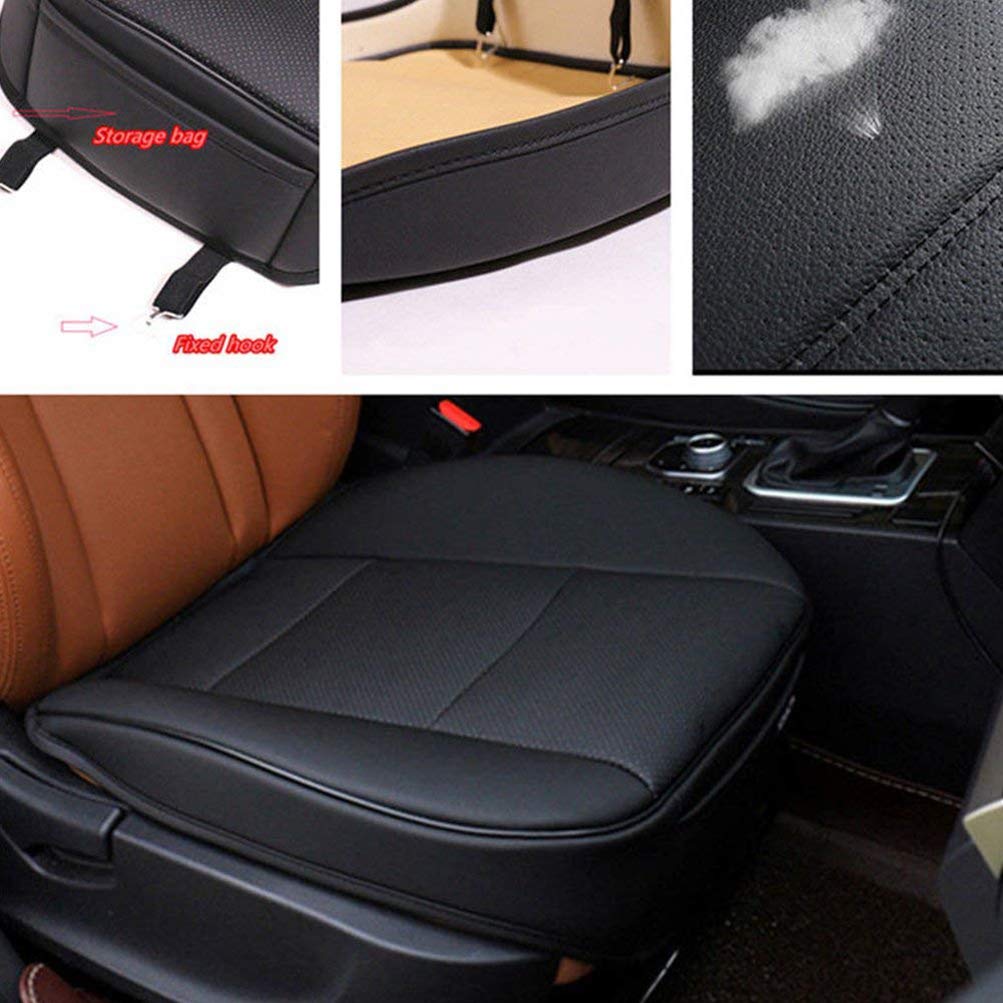 Ziciner Tappetino Protettivo Per Sedile Auto, 61x54 Cm, In Pelle Con Tasca, Universale, Nero/Blu