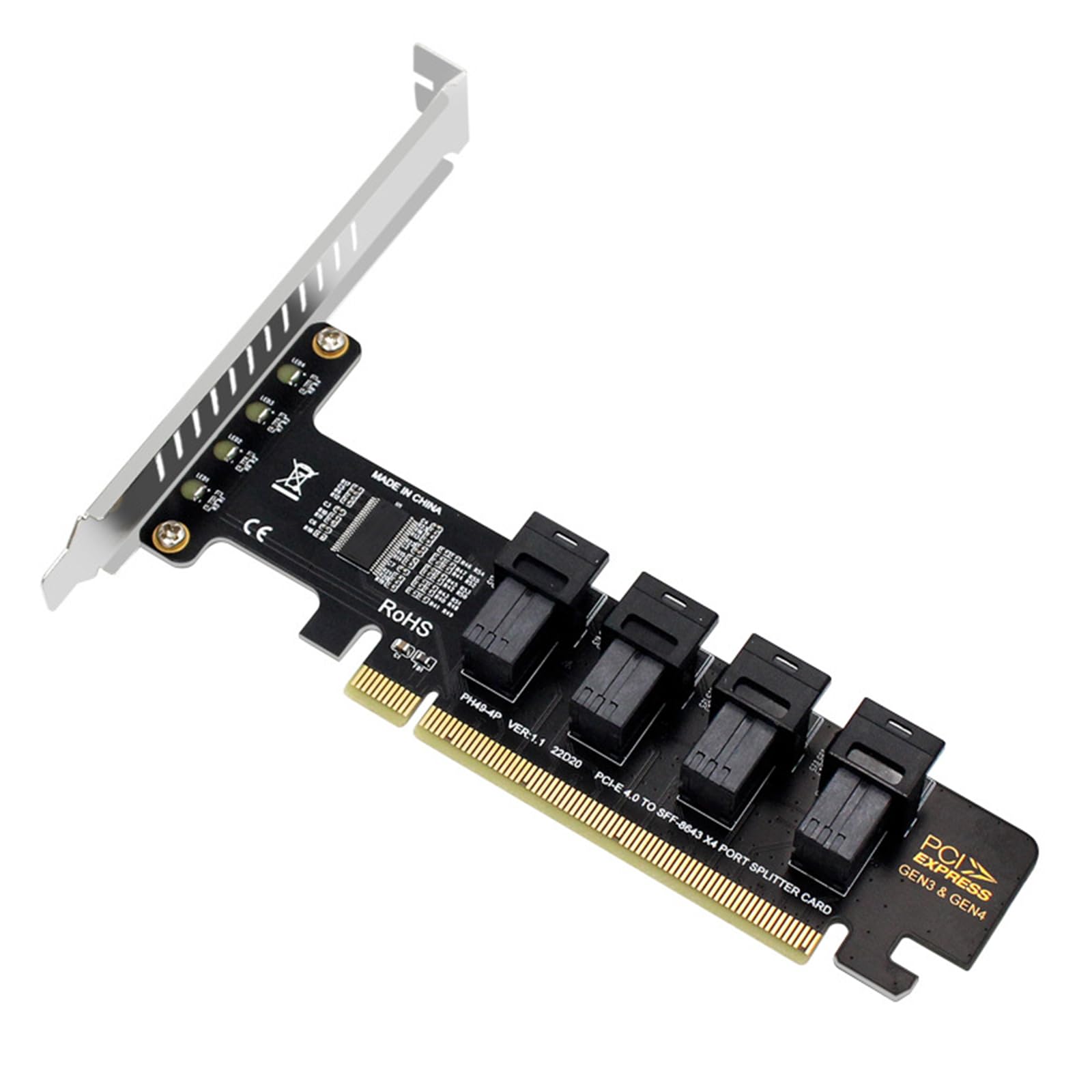Amazon.co.jp: PCIE 16X ～ 4 ポート分割拡張カード PCIE 16X ～ 4