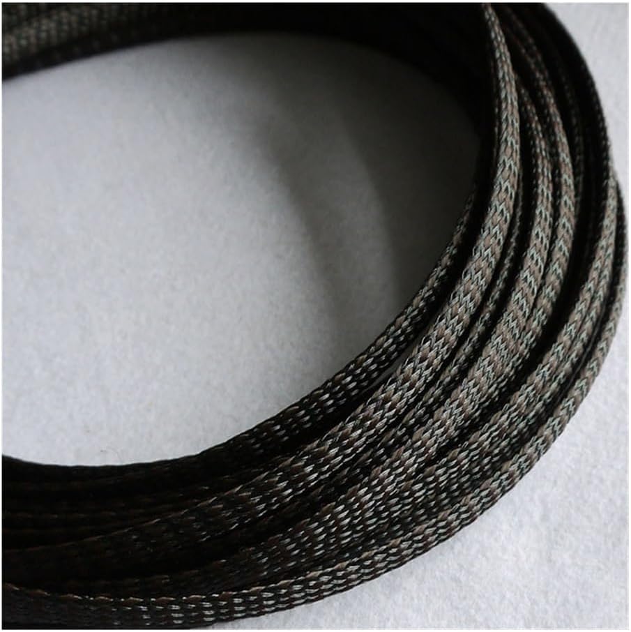 10M 3/4/6/8/10/12/14/16mm PP Cotton Yarn + Black PET PP Cotton Yarn Woven Mesh PET Woven Cotton Mesh Braided Cable Sleeve(CB,14mm)