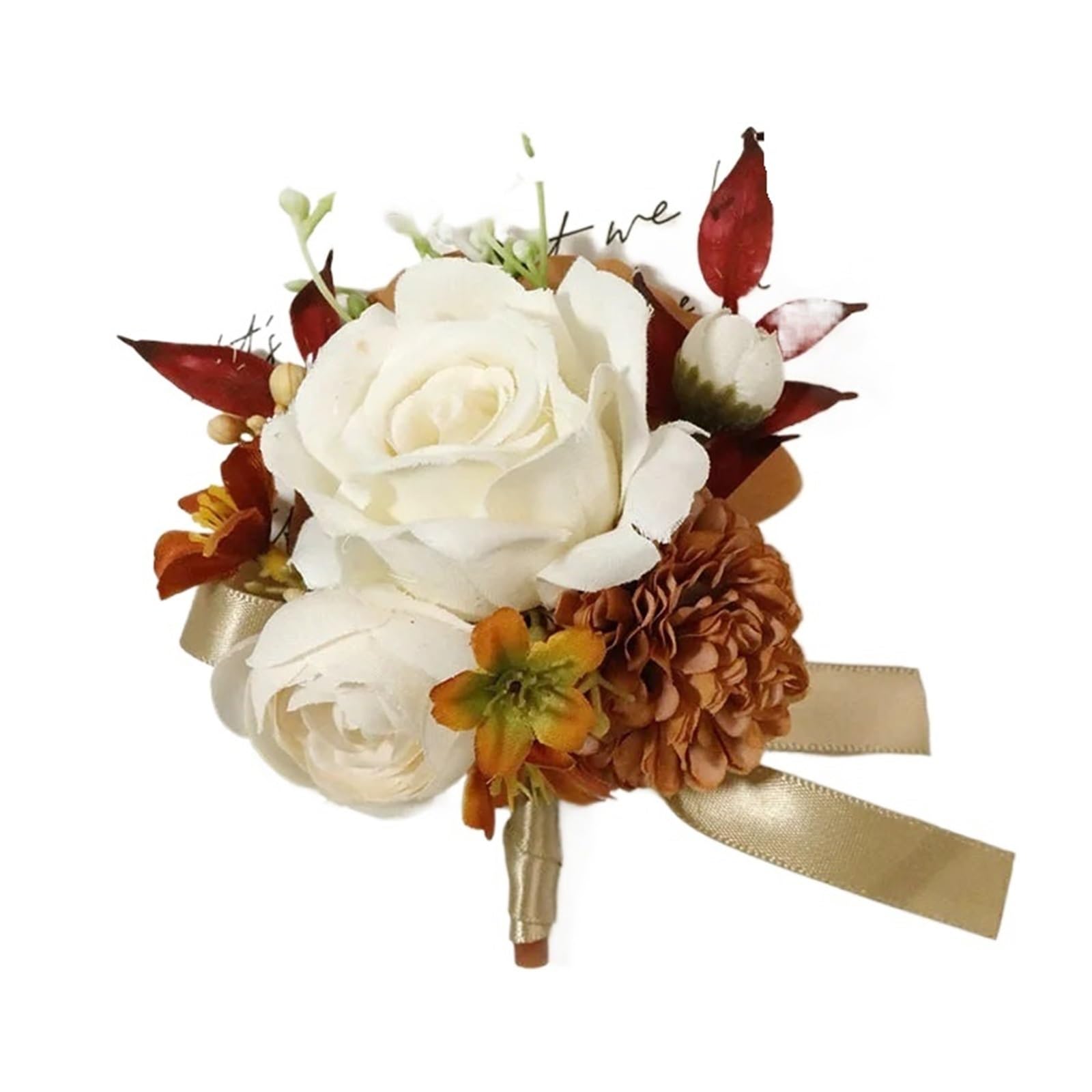 EYZJQSTUV Wedding corsage， Artificial Silk Boutonniere Wedding Corsage Bridesmaid Groom(Boutonniere 04)