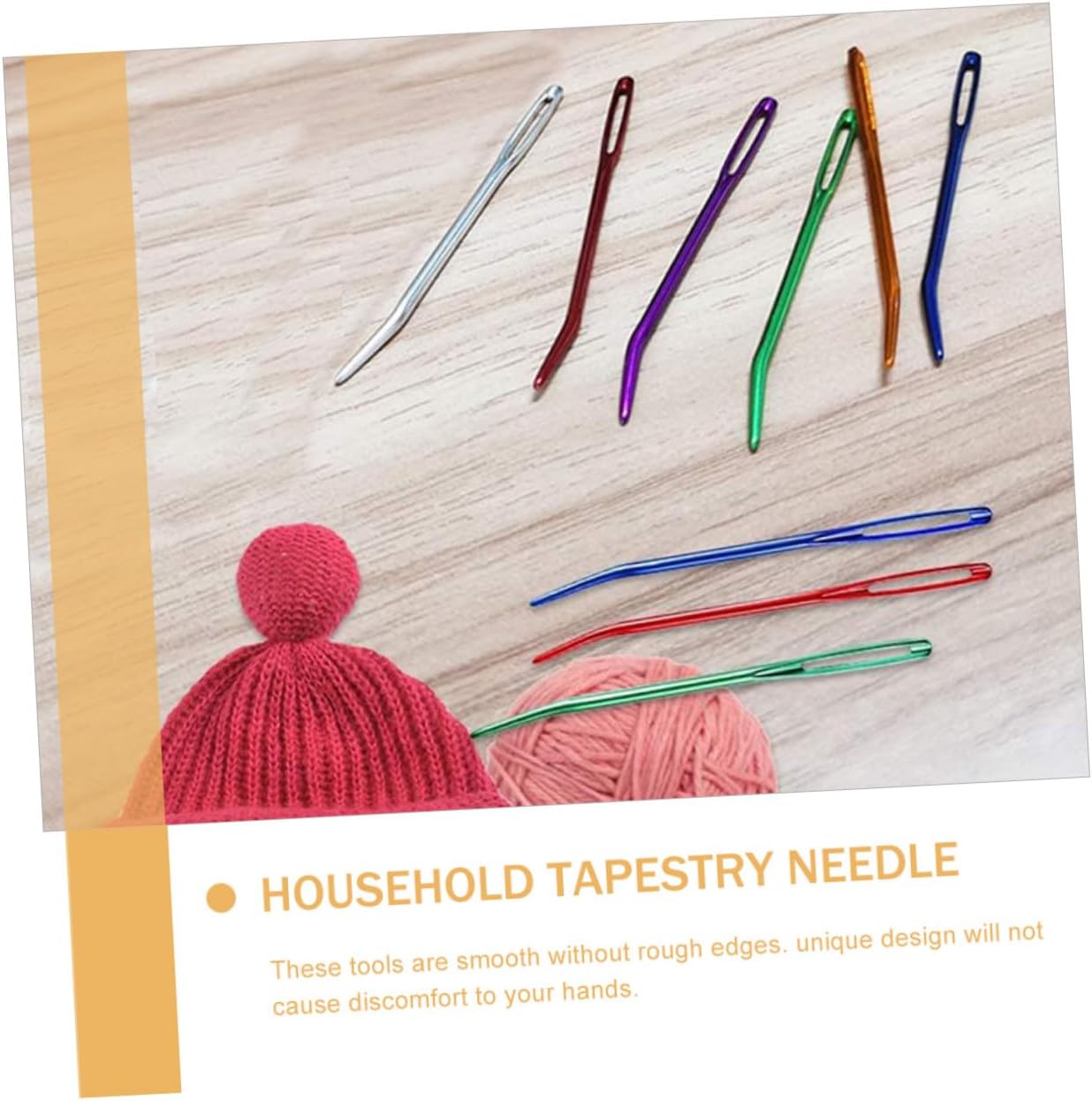 SAFIGLE 12pcs Mixed Color Safety Yarn Needles Bent Large Eye Compact Darning Needles for Professional Tapestry Sewing and Knitting Craft Use Random Color