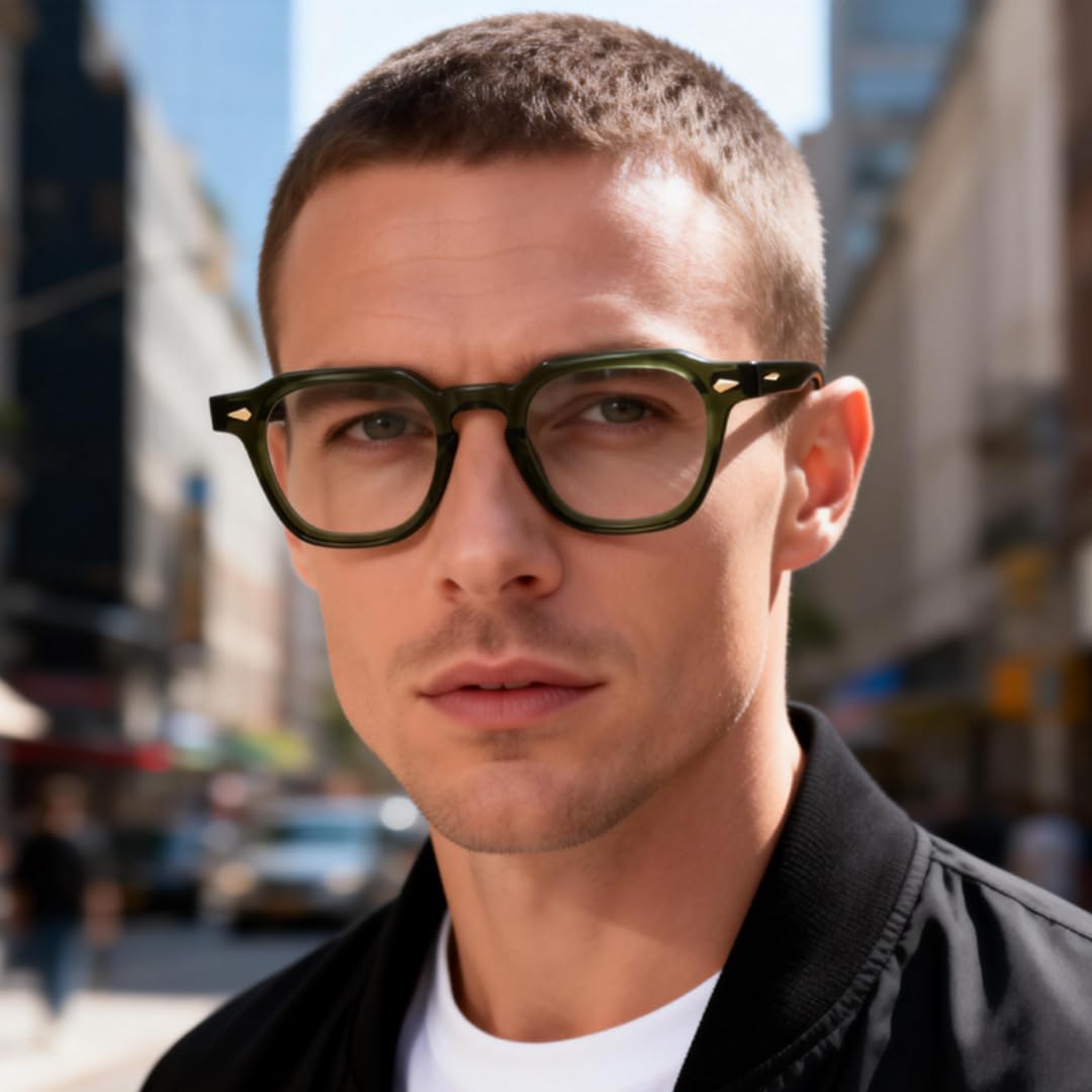 Gafas de sol vintage de moda Rectsunglasses, monturas angulares gruesas de fibra de acetato con detalles de lujo.