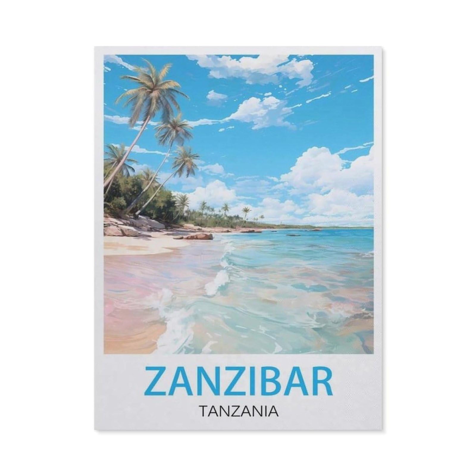 Tin Sign，Zanzibar Tanzania(30x40cm）