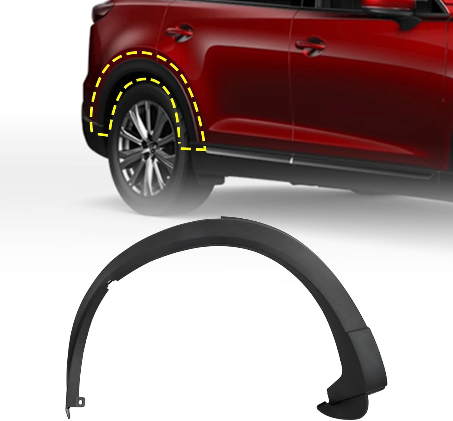 XQSMWF Wheel Fender Molding Trim Rear Right Side Compatible With Mazda CX-9 2016-2023 2.5L l4,TK48-51-W50F TK4851W50H Wheel Arch Fender Molding Trim # TK48-51-W50H TK4851W50F