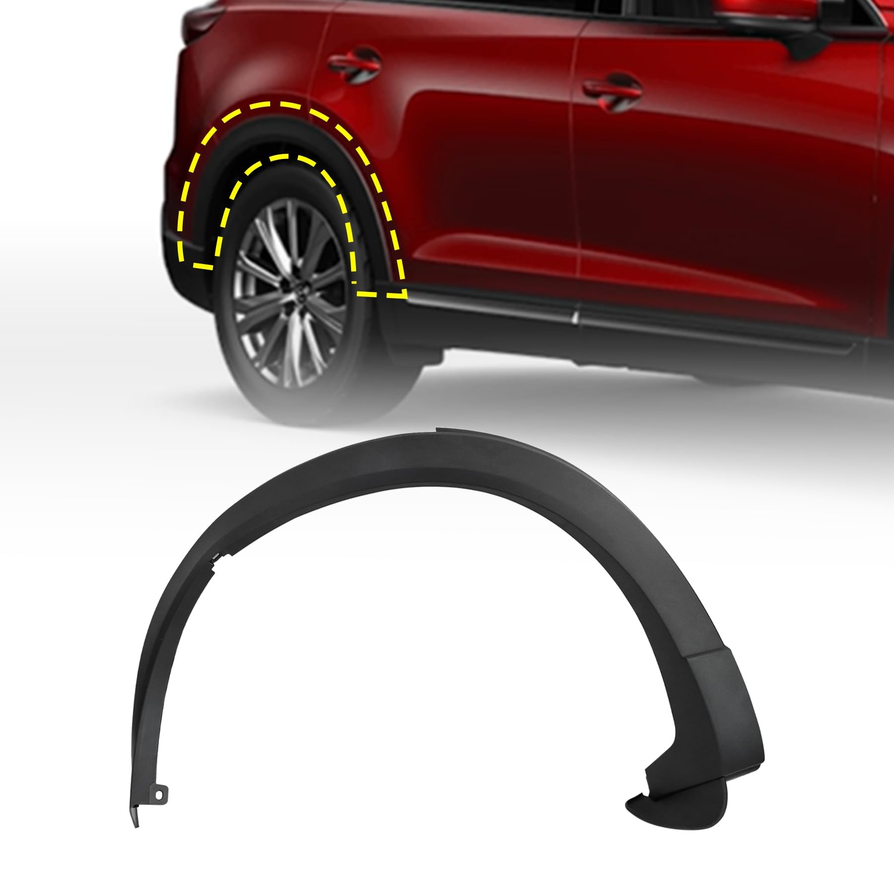Moldura de guardabarros de rueda trasera derecha XQSMWF TK48 51 W50H TK4851W50F Compatible con Mazda CX 9 2016-2023 Reemplazar TK48 51 W50F TK4851W50H Moldura de apertura de paso de rueda