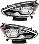 For Nissan Sentra S/FE+S/SV Headlights Lamps Set 2016 2017 2018 2019 Halogen Black Trim Driver and Passenger Side