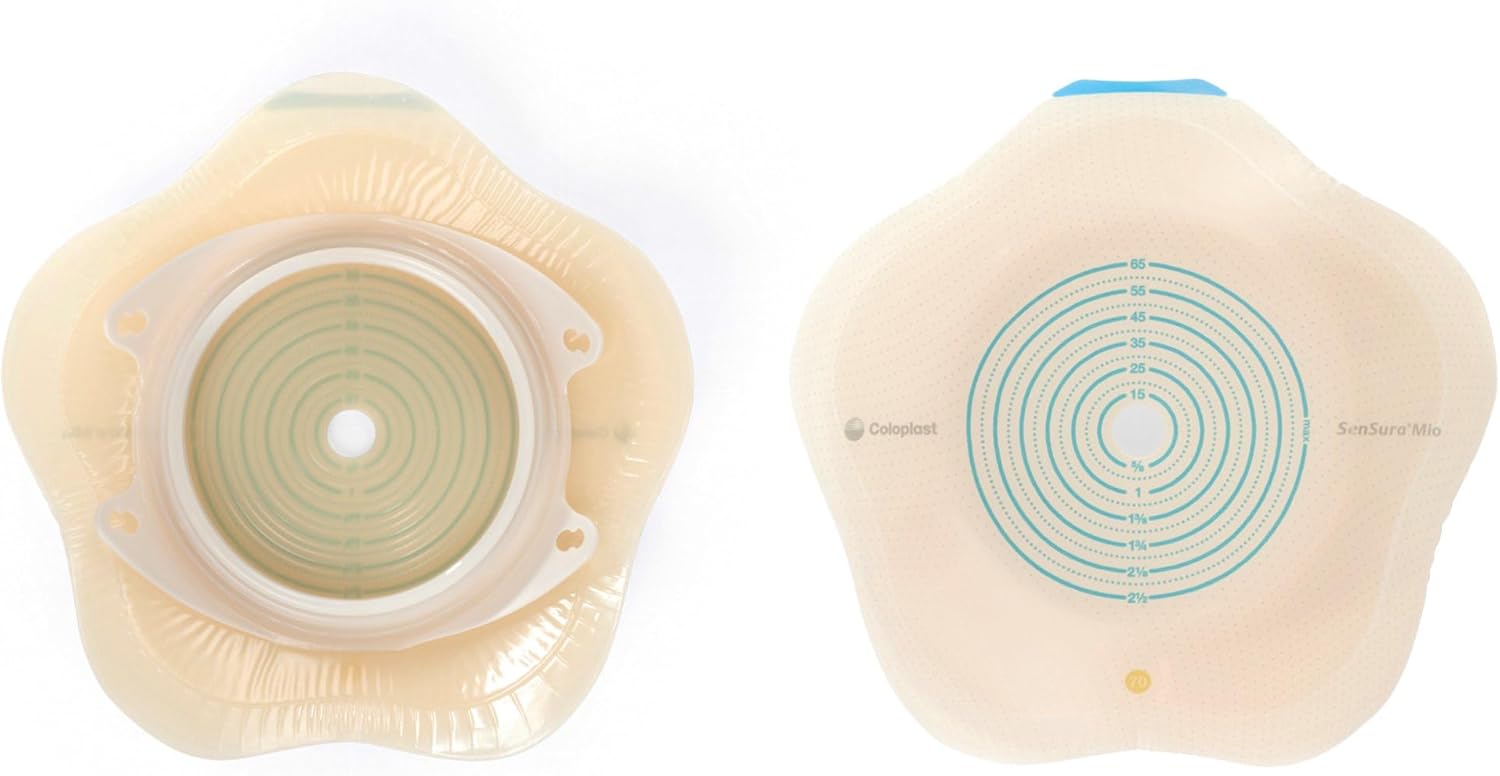 SenSura Mio Convex Flip Trim to Fit Ostomy Barrier Elastic Adhesive 70 mm Flange 5 per Box 18530