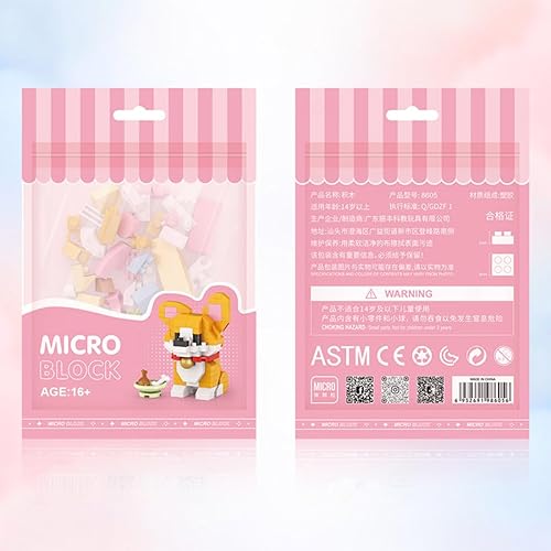Miniatura 3 de Aetheria Mini Blocks Corgi Dog Building Animal Set 160 piezas Creative Home Decor Building Toy Ladrillos para niños o adultos Calendario de Adviento