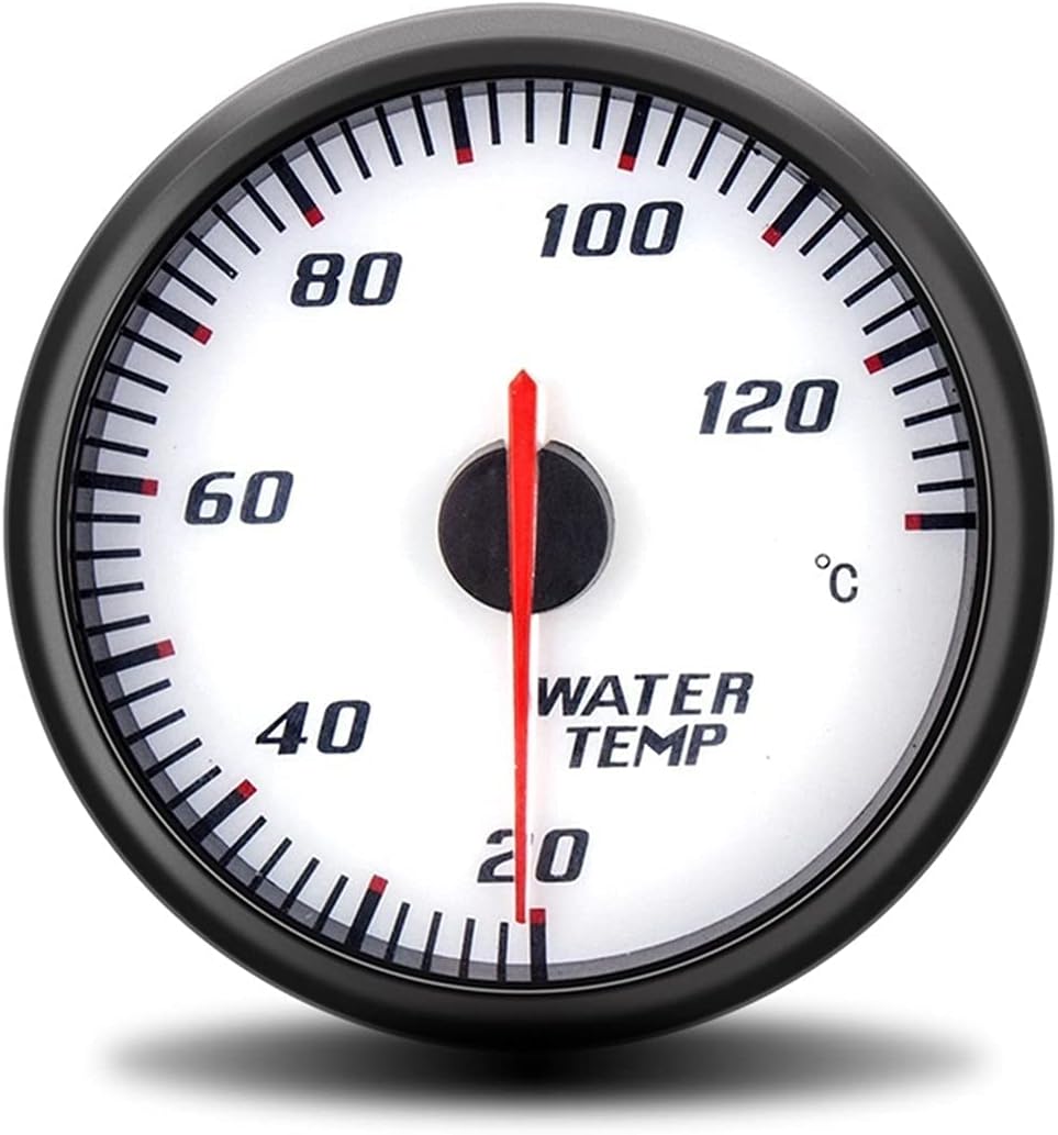 Tool Tachometer 60mm Tachometer Boost Voltmeter Air Fuel Ratio EGT Gauge Vacuum Water Temp Oil Press Oil Temp Car Gauge for 12V Car Spare tachometers for Automobiles (Color : Water Temp Gauge)
