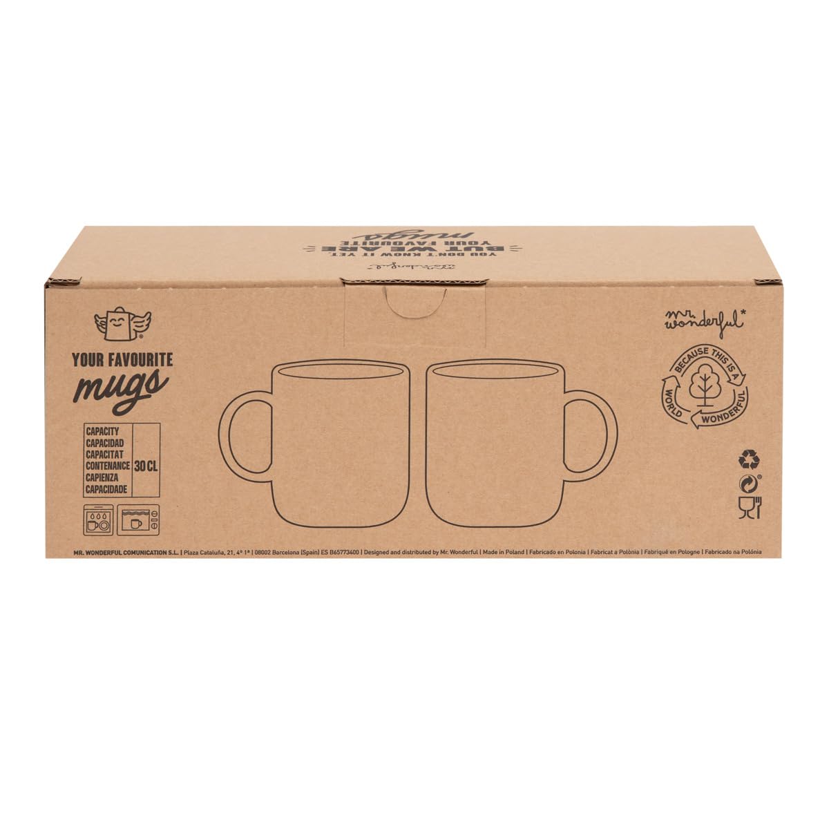 Mr. Wonderful - Set di 2 tazze Iconic - Insieme è meglio - 2 tazze in ceramica - Tazze originali da regalare - Tazze con messaggio