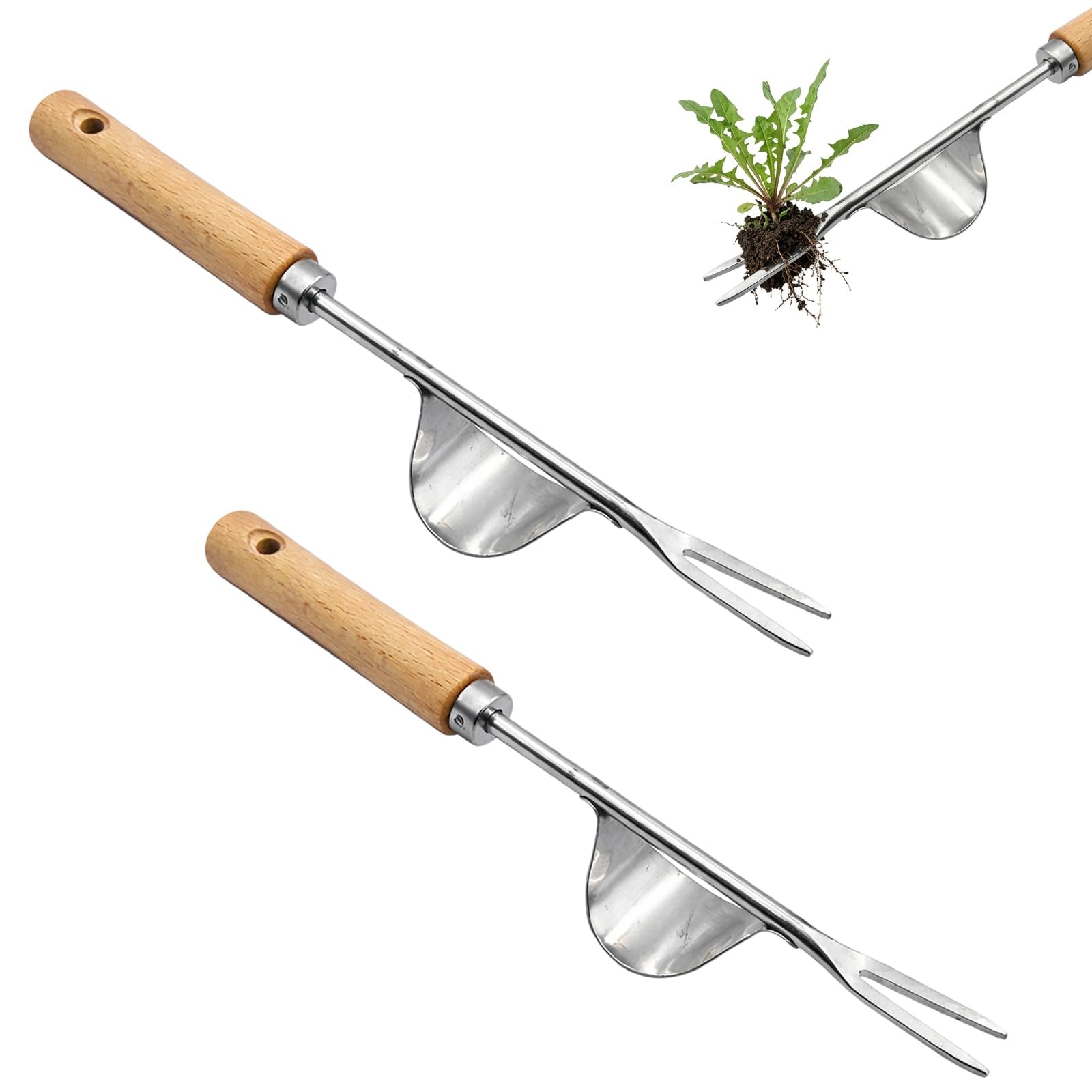 BAGUBDR 2Pcs Weed Puller Root Remover, Weeding Puller, Effortless Stand-Up Weed Remover Tool for Garden Beds and Lawns, Manual Root Extraction Tool for Patio and Yard Maintenance