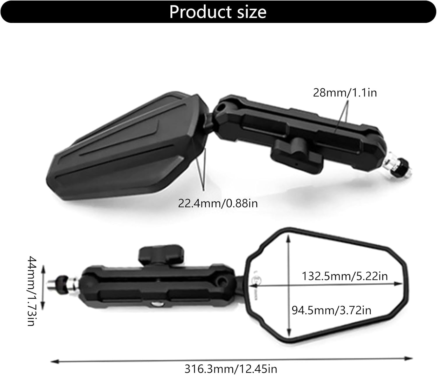 Moped Dirt Bike Side Reflectors with Adjustable Clamp Motorcycles Street Bikes Easy Adjustment for Riders Safe