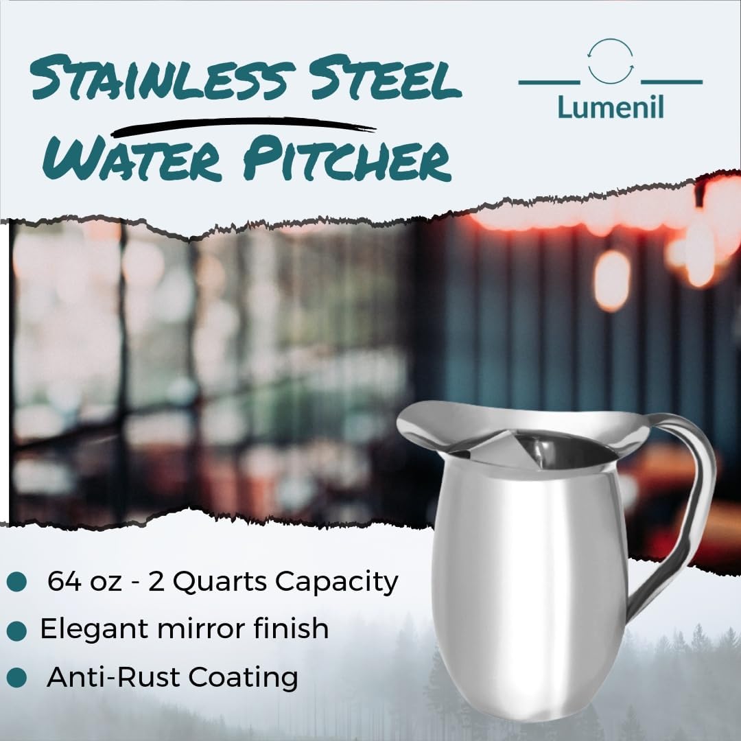 Amazon.com: Set of 2-96oz, Smooth Silver Stainless Steel Water