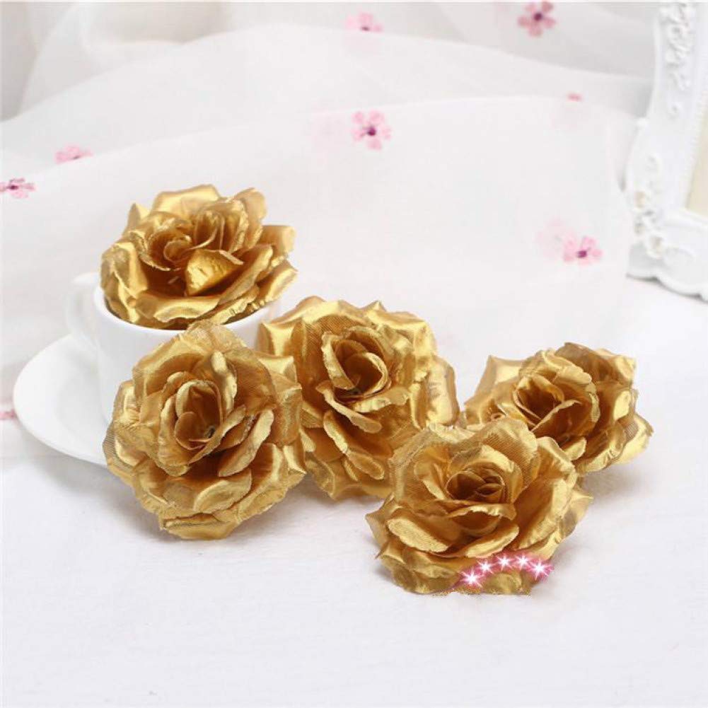 Rose artificielle en soie haut de gamme de 8 cm pour guirlande et décoration de mariage