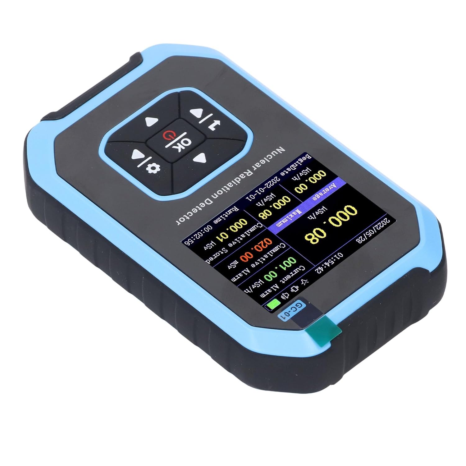 SUNGOOYUE Portable Portable Nuclear Radiation Detector, Fast Responding Rechargeable Dosimeter for Realtime Monitoring, Blue