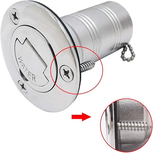 Vista 57 de SHENGHUISS Boat Water/Diesel/Gas/Fuel Deck Fill/Filler 1-1/2 Inch(38mm) with Keyless Cap 316 Stainless Steel Boat Deck Hardware for Boat, Yacht
