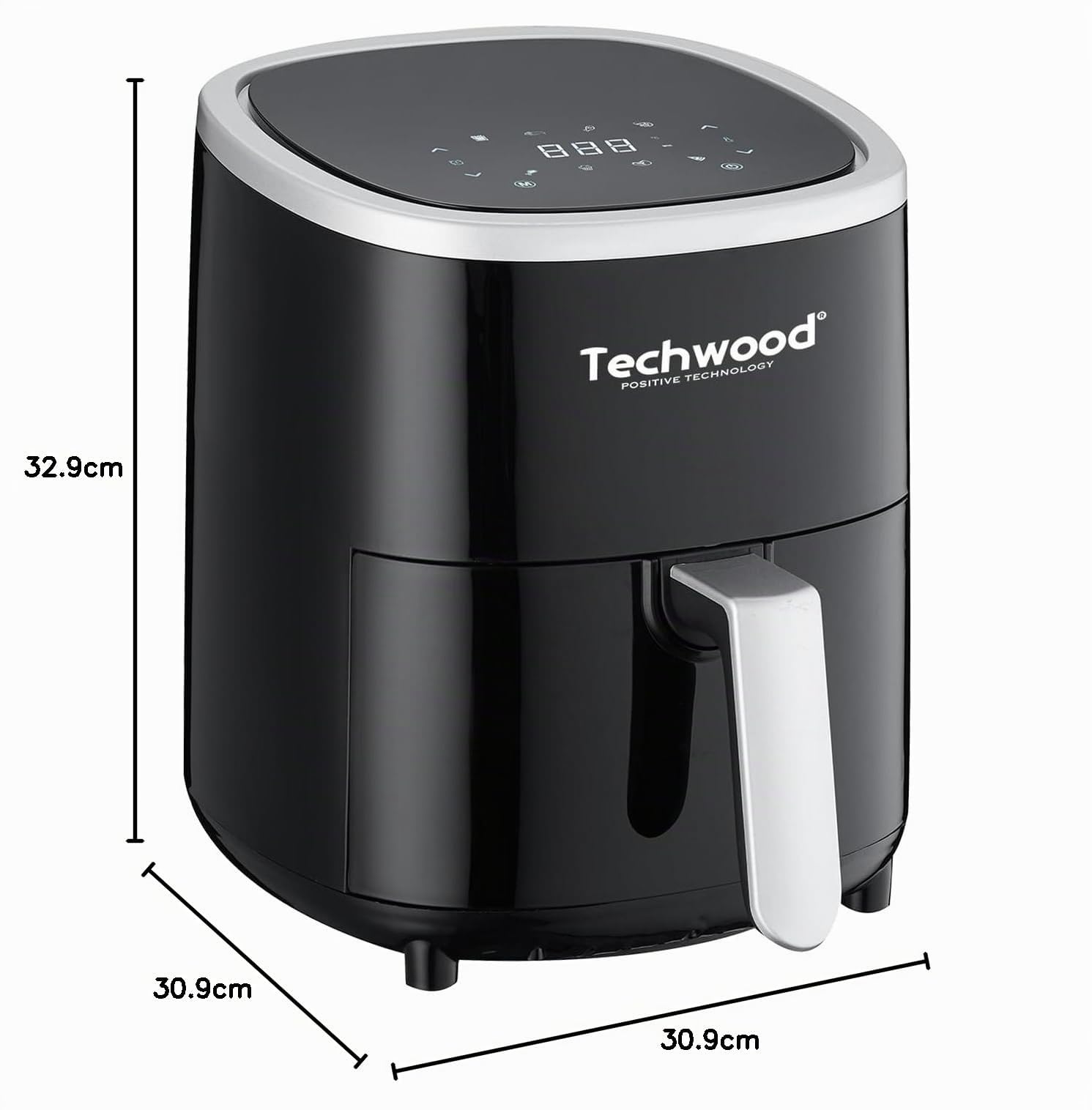 TECHWOOD Friteuse sans huile - airfryer 1200W, Noir