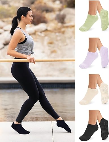 Miniatura 7 de YeuG 46 pares de calcetines de pilates para mujer - Calcetines antideslizantes para yoga, barre, hospital, descalza