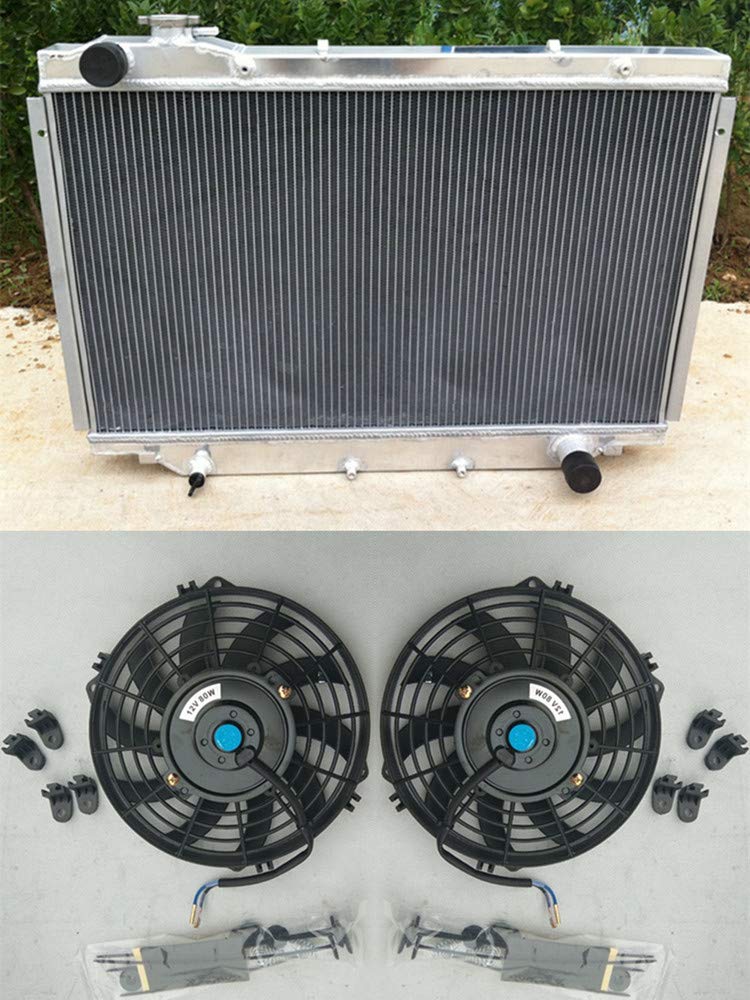 Aluminum radiator & fans for TOYOTA LANDCRUISER HDJ80 HZJ80 1HZ / 1HD 4.2L 1990-1997 MT