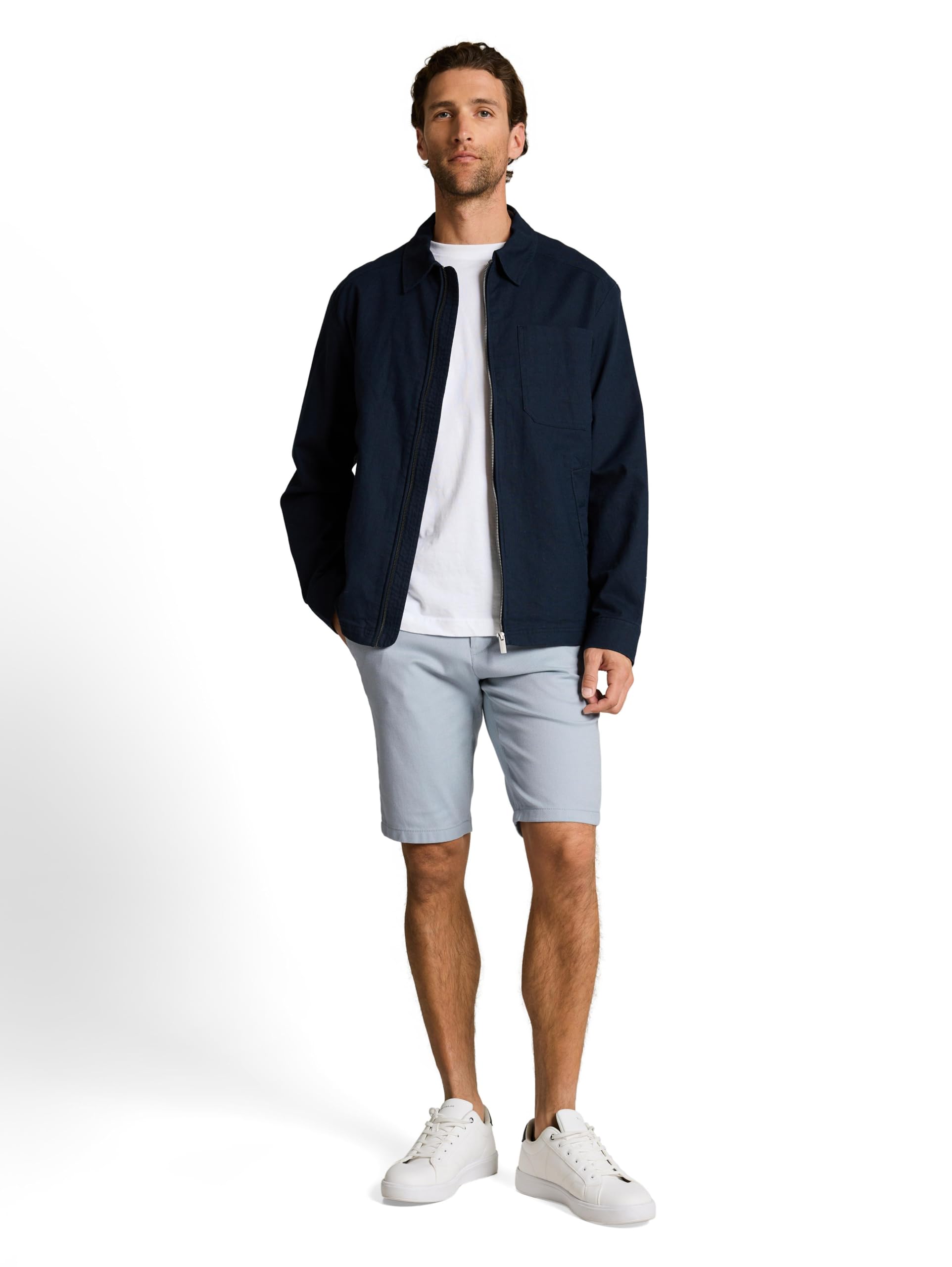 TOM TAILOR Herren Slim Fit Chino-Shorts mit Gürtel