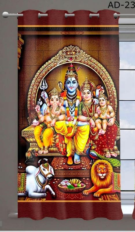 Honger Polyester 3D Digital God Shiv Ji Printed 4 x 5 Feet Window Use Pack of 1 Pecs Curtain for Pooja Room, Temple Room Curtain (B0CWHD3Y5N) Amazon Price History, Amazon Price Tracker