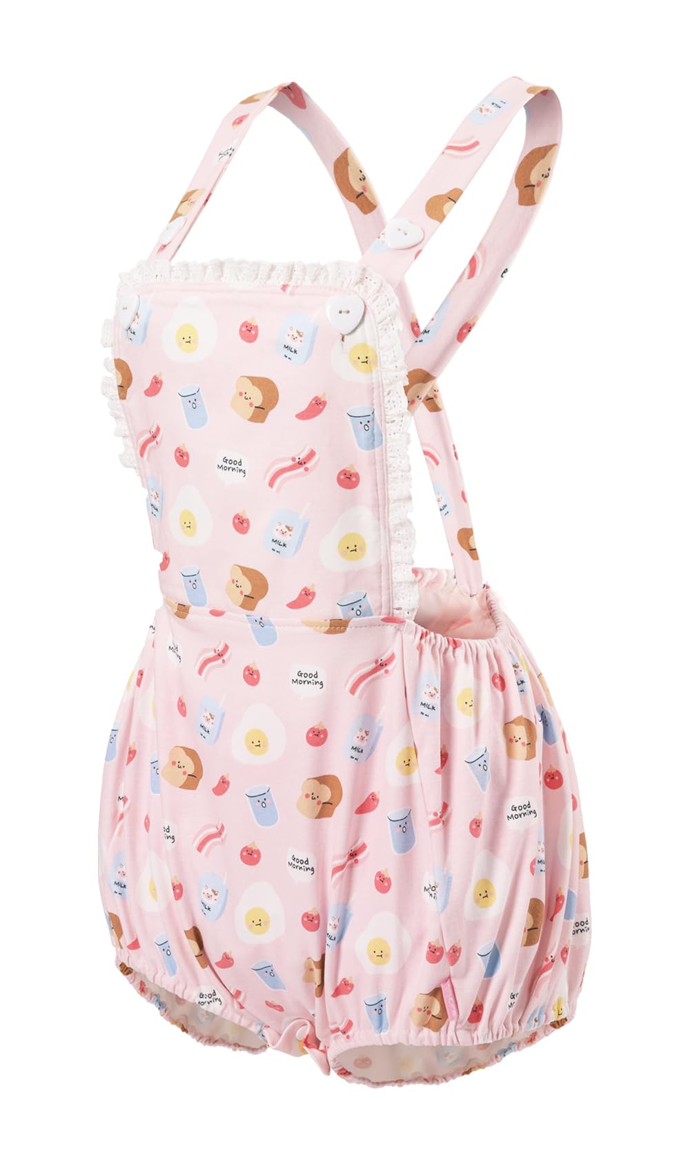 CutiePlusU Baumwolle Knopf-Schritt Damen-Overalls Bodysuit Pyjamas - Vollflächig bedruckter Strampler