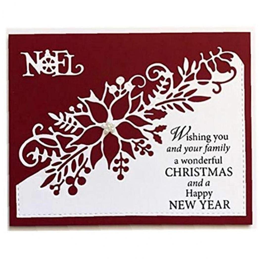 Tossper Metal Cutting Die Stamp Flower Corner Poinsettia Craft Frame For Diy Scrapbooking Album Paper Card Photo Decorative