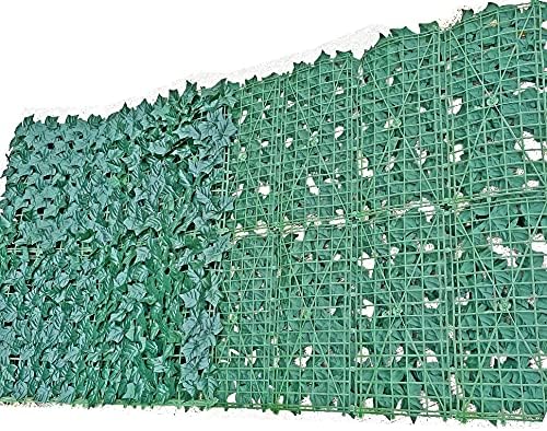 Welsh Green Screen Ivy Artificial Screening Leaf Hedge Panels on Roll Privacy Garden Fence, Green, 1.0m x 3m