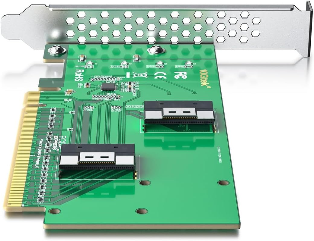 Amazon.com: PCIe 4.0 x16 to Dual SFF-8654 Adapter Card for U.2
