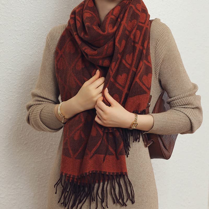 Print Scarf Thick Shawl Women Long Winter Wraps Hijab With Tassel3