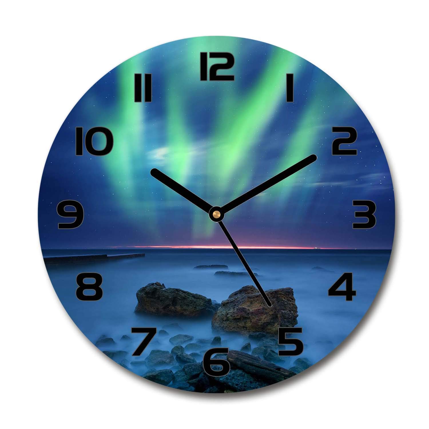 Horloge silencieuse en verre sécurisé Tulup de grand format pour salon moderne