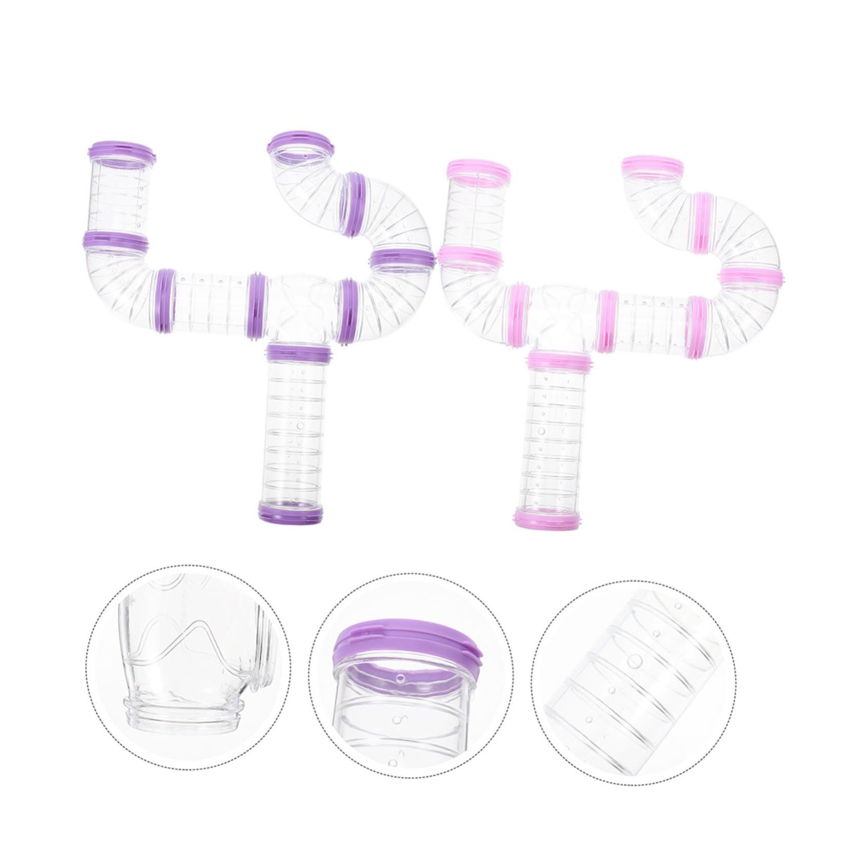 VICASKY 32 Stck. Teiliges Hamsterkäfig Zubehör DIY Transparentes Röhrensystem Robustes Außentunnelspielzeug für Hamster Eichhörnchen Igel Einfach zu Montieren Erweiterbar