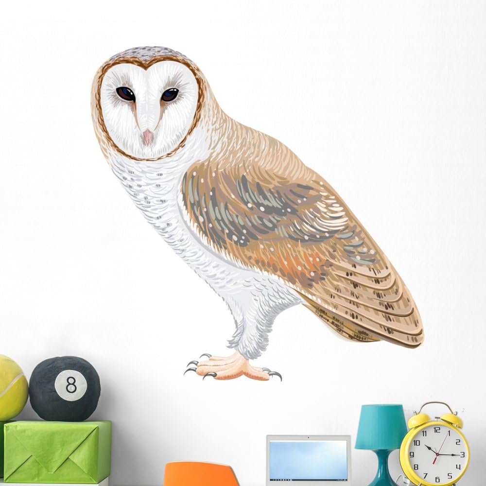 Wallmonkeys Barn Owl Wall Decal Peel and Stick Graphic (48 in H x 48 in W) WM246369