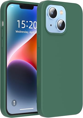 Miniatura 8 de JOOSKO Funda para iPhone 14 Plus, funda de silicona líquida, forro de microfibra suave antiarañazos, protección de cuerpo completo de grado militar,
