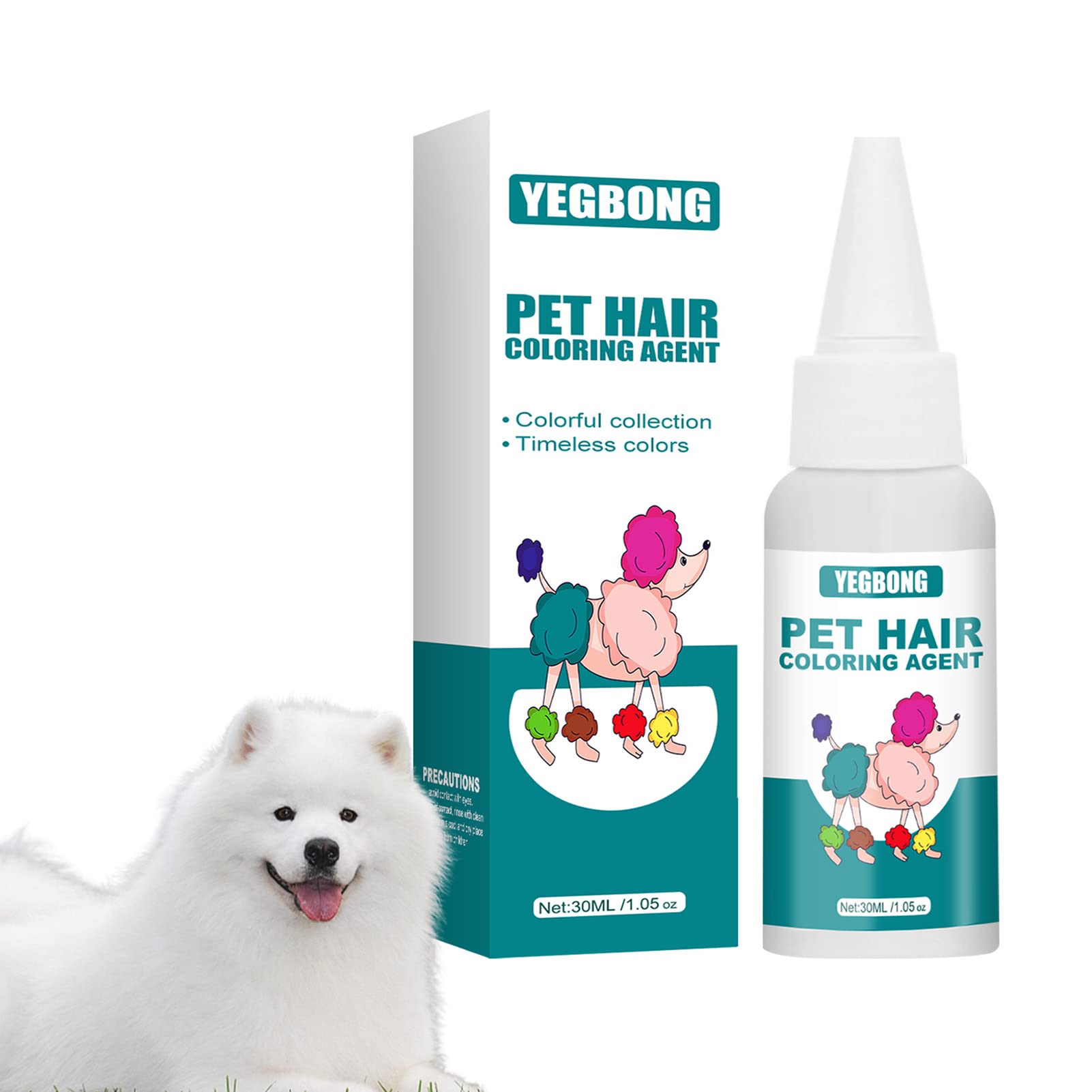 nvban Pet Dyeing Agent, Pet Dyeing Cream, Pet Hair Coloring Dyestuffs, Hair Dye Cream for Dog Cat, Pet Beauty Product (White)