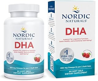 Nordic Naturals DHA, Strawberry - 90 Soft Gels - 830 mg Omega-3 - High-Intensity DHA Formula for Brain & Nervous System Support - Non-GMO - 45 Servings