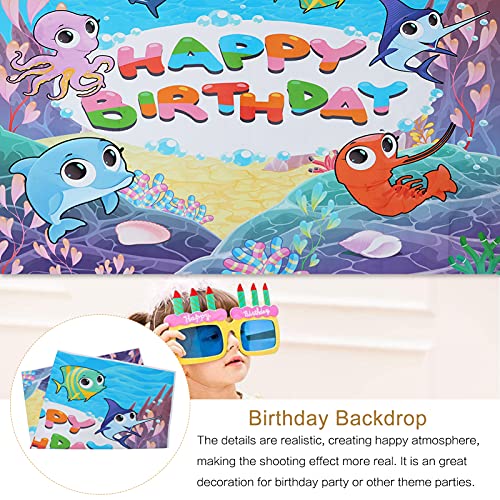 Abaodam Mar Animal Aniversário Feliz Aniversário Pano de Fundo Da Foto Cenário Tapeçaria De Parede T