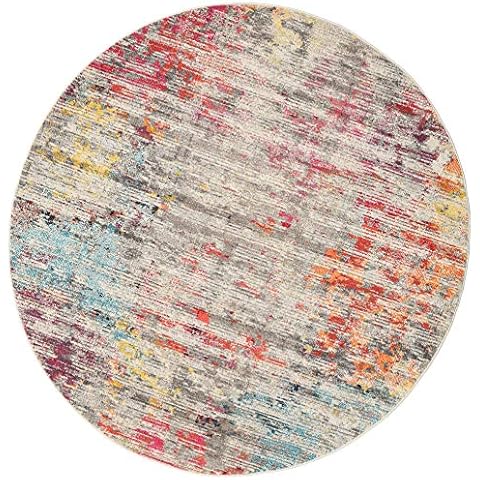 RugVista, Monet Rug, Short Pile, ∅ 6'6 ft (∅ 200 cm), Round, Modern, Oeko-Tex Standard 100, Polypropylene, Hallway, Bedroom, Kitchen, Living Room, Multicoloured, Grey Cover