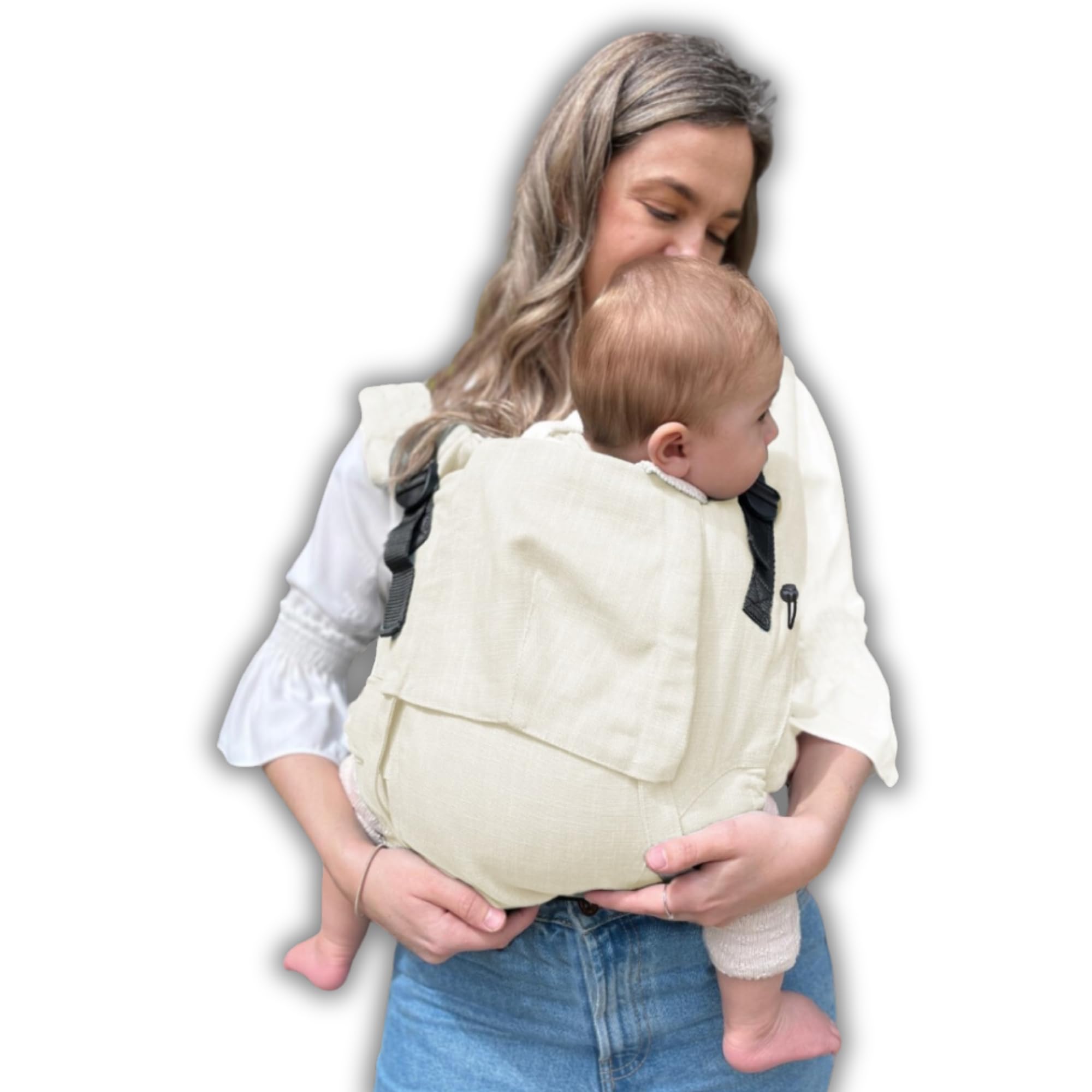 Amarsupiel - Mochila Porteo Bebe Evolutiva y Ergonomica - Cómoda y Fácil de Ajustar a la Espalda - Portabebes Recien Nacido de Algodón - Orgánico & Transpirable - Canguro para Bebe (Beige) — view 16