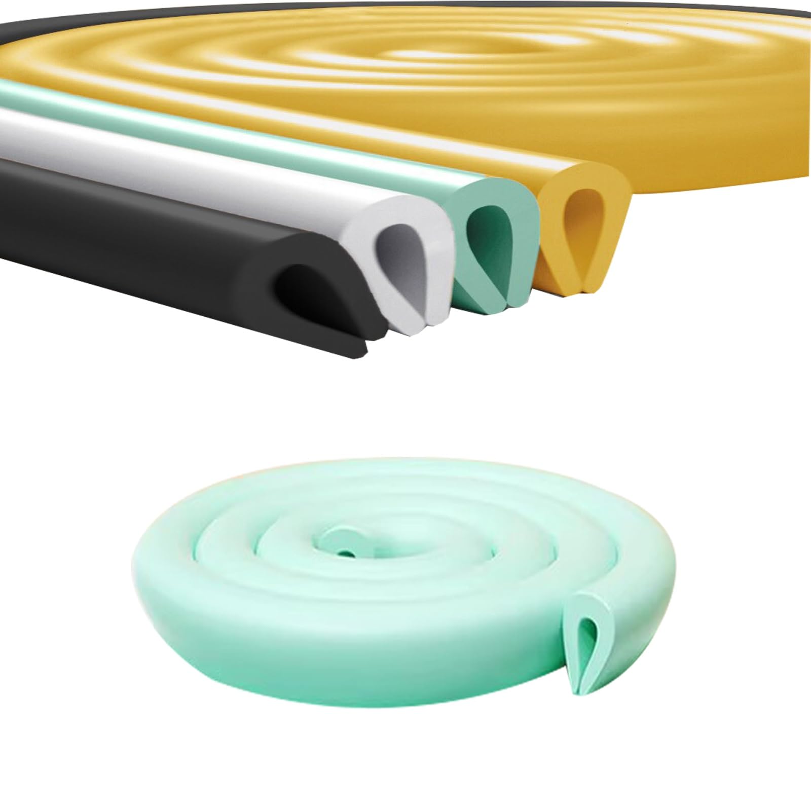 Colorful U-Channel Edge Protector Extra Thick -Foam Guard, for Furniture Edge/Tables/Doors - Non-Toxic Safety Cushion|6m/19.68ft(Light Green,6m/19.68ft)