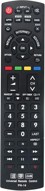 El nuevo controlador universal reemplazó el control remoto que funciona para el 99% de los televisores Panasonic | LED LCD APRENDER TV 3D, también SUBs N2QAYB000926 N2QAYB000485 N2QAYB000837