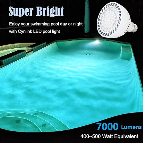 Miniatura 2 de GRG Bombilla LED de piscina para piscina enterrada, 120 V, 65 W, 6000 K, color blanco, bombilla LED de color blanco, reemplaza hasta 200-800 W