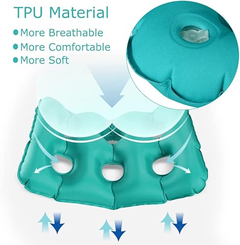 Miniatura 3 de Cojín inflable de asiento para silla de ruedas, almohadilla de asiento de gofre de TPU antiescaras para ancianos discapacitados prolongados para