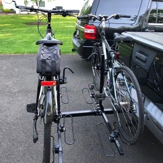 Miniatura 8 de HECASA Soporte universal para 4 bicicletas, plegable, compatible con camiones deportivos, SUV, con receptor de enganche de 2 pulgadas, capacidad de