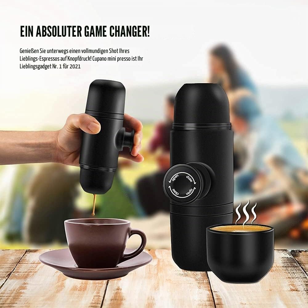 Tragbare Espresso Maschine, Hand Kaffee Maker, Reise Gadgets, manuelle Kaffee Topf, Perfekt für Auto Camping Outdoor Reise Wandern (Powder Version)