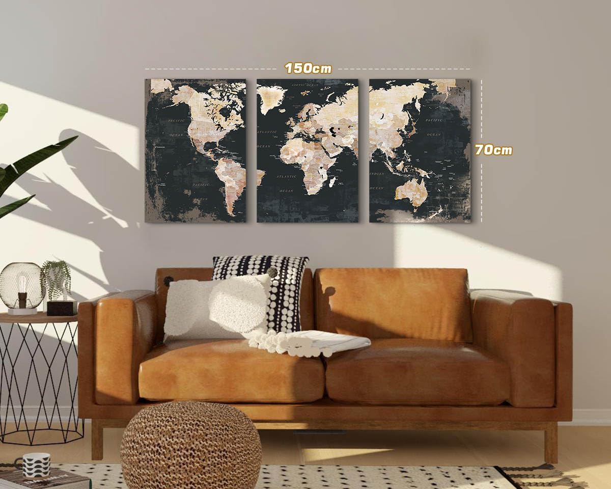 Amazon.co.jp: アートパネル 世界地図 アート 壁掛け ヴィンテージ装飾